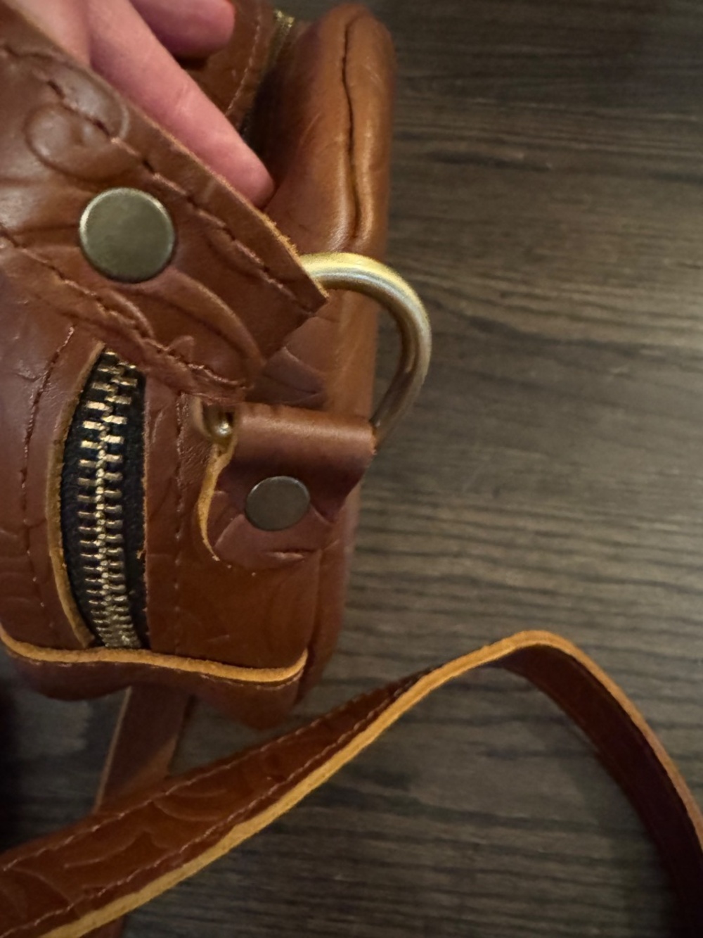 Portland Leather Round Cross Body Bag - Picture 7 of 10
